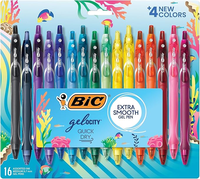 BIC Gelocity Quick Dry Ocean Themed Gel Pens